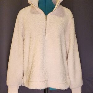 Cozy White Fleece Women's Sweater